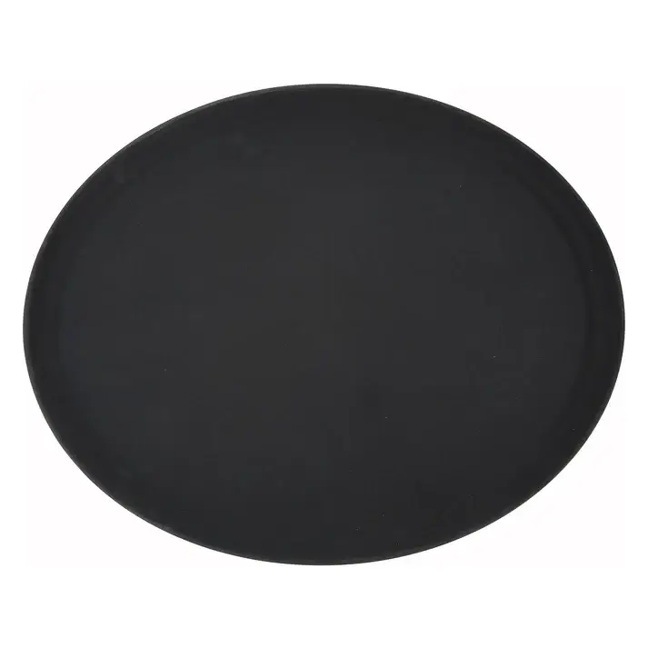 27 X 22 INCH OVAL NON-SKID TRAY - BLACK