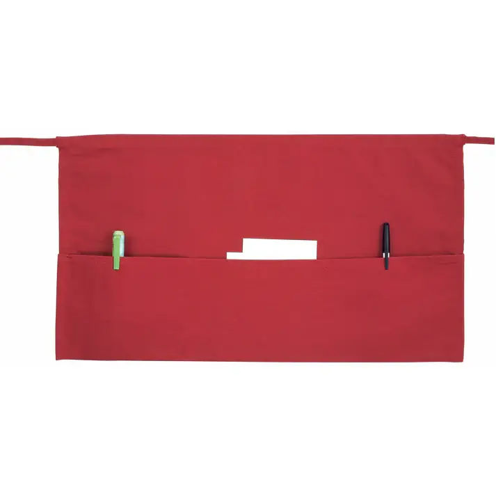 RED WAIST APRON WITH POCKETS