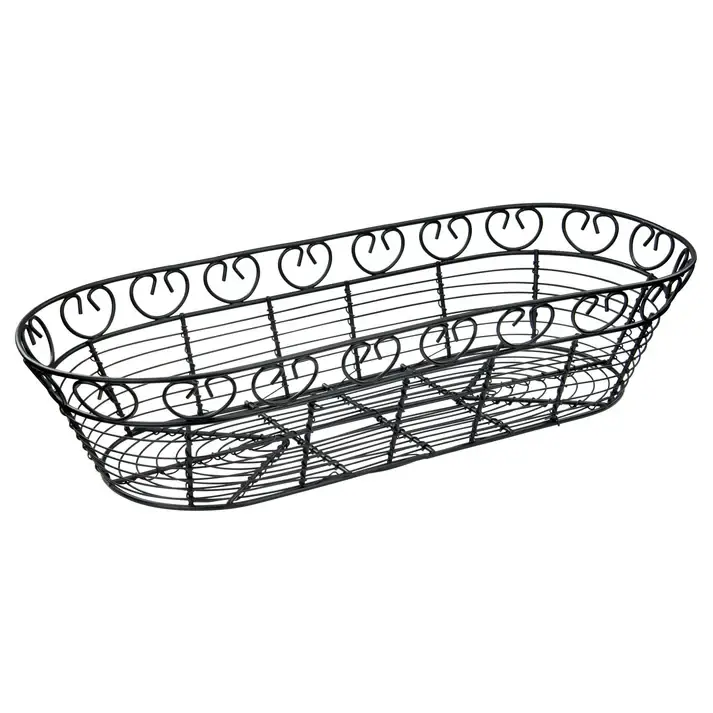 15 INCH LONG OVAL WIRE SERVING BASKET