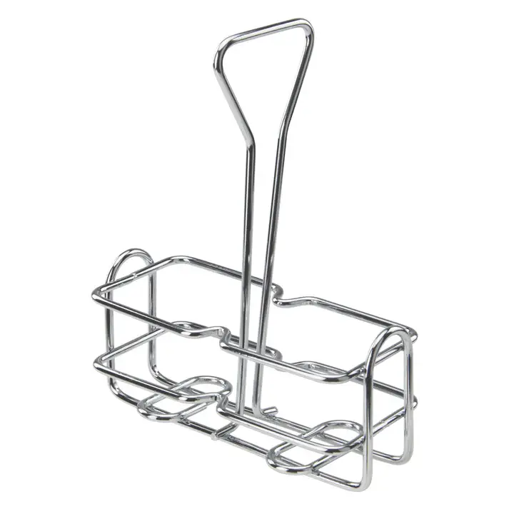 CHROME PLATED TABLE CADDY FOR 6 OZ OIL/VINEGAR BOTTLES