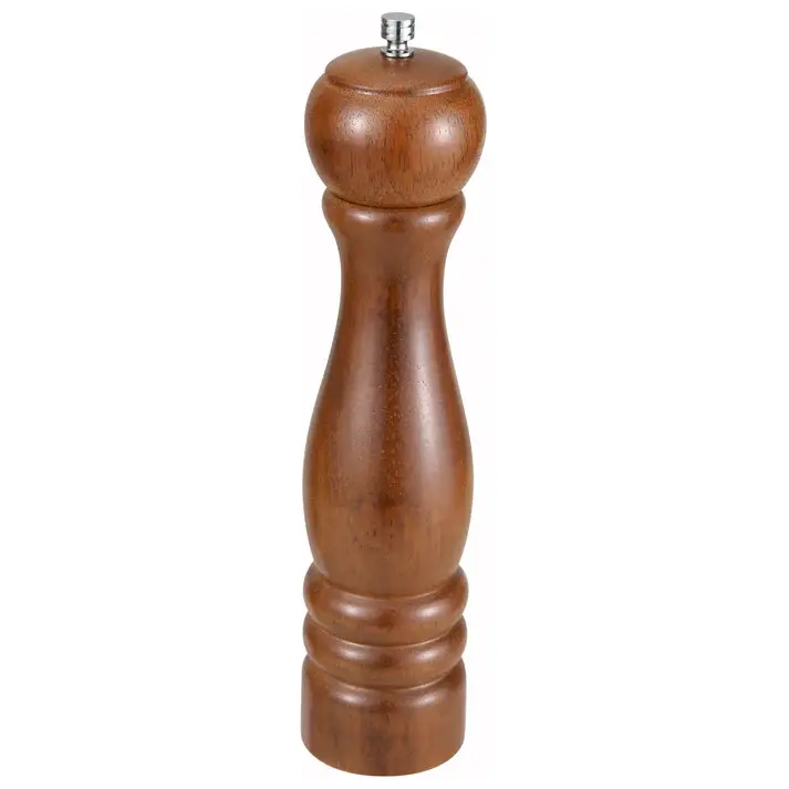 10 INCH RUSSET BROWN WOOD PEPPER MILL